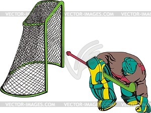 Ice hockey goalkeeper - vector image