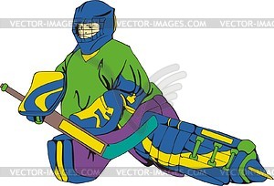 Ice hockey goalkeeper - vector image