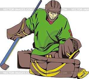 Ice hockey goalkeeper - vector clipart