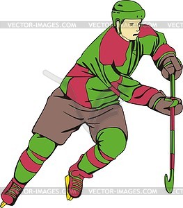 Хоккеист - иллюстрация в векторе