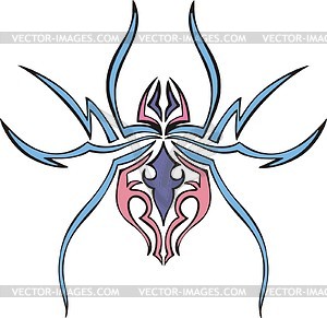 Symmetrical spider tattoo - vector clipart