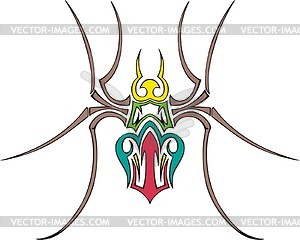 Symmetrical spider tattoo - vector image