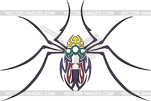 Symmetrical spider tattoo - vector clipart