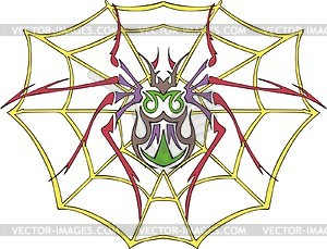 Symmetrical spider & web tattoo - vector EPS clipart