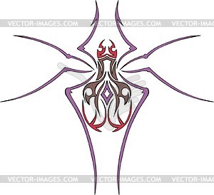 Symmetrical spider tattoo - vector image