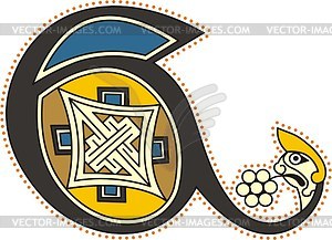 Celtic initial letter E - vector clip art