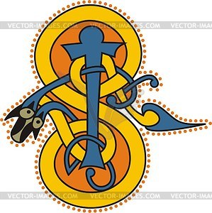 Celtic initial letter S - vector clipart