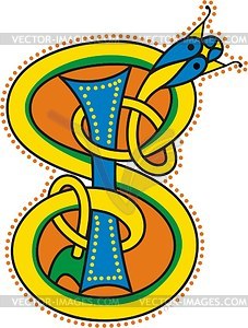 Celtic initials SI - vector clipart