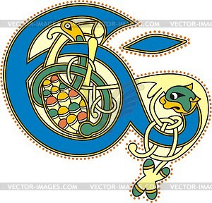 Celtic initial E - vector clipart