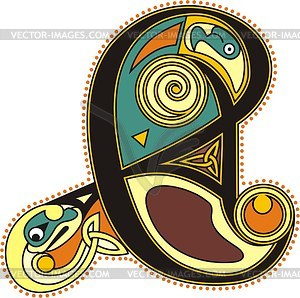 Celtic initial letters CA - vector clipart