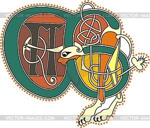 Celtic initial letter A - vector image