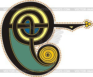 Celtic initial letter E - vector image