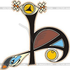 Celtic initial letter H - vector clipart / vector image