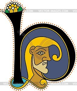 Celtic initial letter H - vector clipart