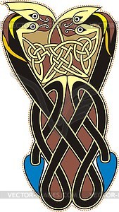 Celtic initial V - vector clipart