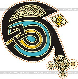 Celtic initial letter E - vector clip art