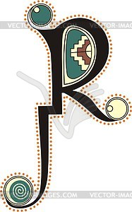 Celtic initial letter R - vector clipart