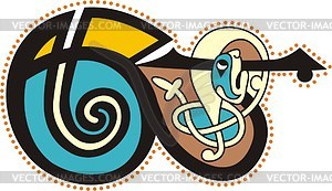 Celtic initial letter E - vector clipart