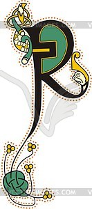 Celtic initial letter R - vector image