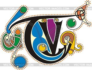 Celtic initial letters TV - vector clipart