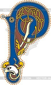 Celtic initial letter P - vector image