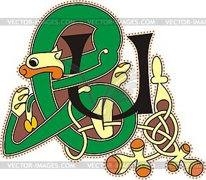 Celtic initials CU - vector clipart