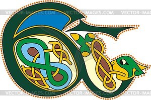 Celtic initial letter E - vector clipart