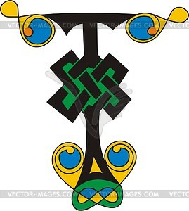 Celtic initial letter T - vector image