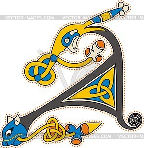 Celtic initial letter A - vector clipart / vector image