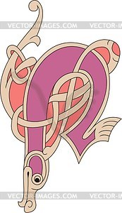 Celtic initial letter N - vector image