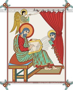 St. Matthew the Evangelist (Lindisfarne G.) - vector clipart