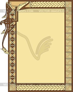 Celtic decorated frame and initial letter I - vector clipart