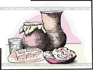 Still life - color vector clipart