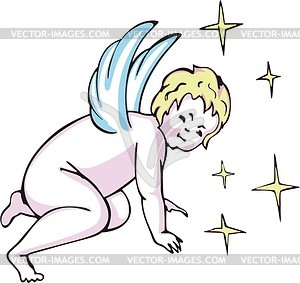 Little angel - vector image