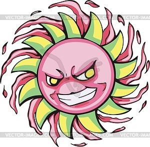 Angry solar design - vector clipart