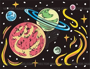 Extrasolar planets - vector clipart