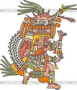 Patecatl - Aztec god of healing, fertility and peyote - vector clipart