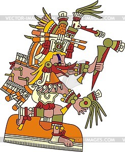 Aztec deity Quetzalcoatl - vector clipart