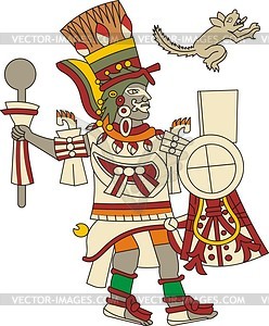 Techalotl - one of gods of pulque - vector clipart