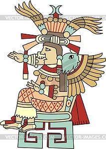 Xochiquetzal - Aztec goddess of love and beauty - vector clipart