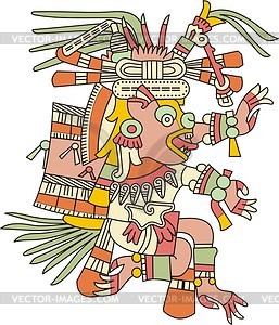 Xolotl - Aztec god of lightning and death - vector clipart