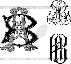 Monograms AB - vector clipart