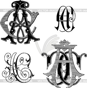 Monograms AC - vector clipart