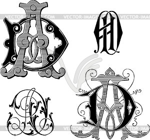 Monograms AD - vector clip art