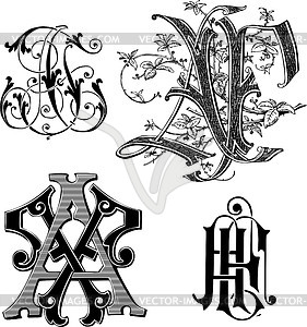 Monograms AF - vector clipart