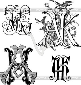 Monograms AK - vector clipart