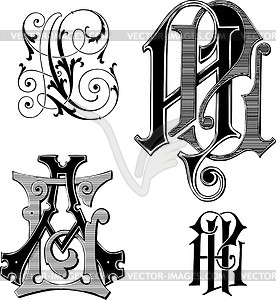 Monograms AL - vector clipart