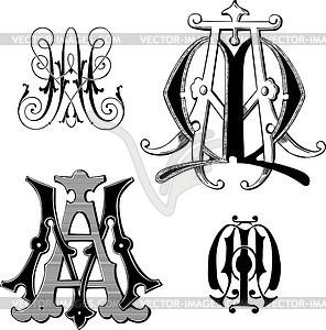 Monograms AM - vector clipart