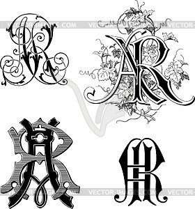 Monograms AR - vector clipart