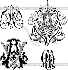 Monograms AV - vector clipart